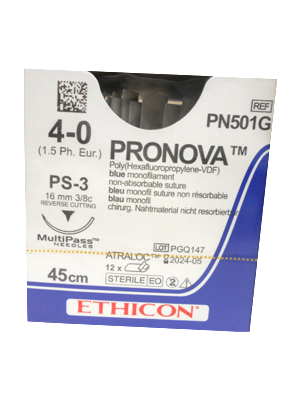 PRONOVA™ Poly Sutures Blue 45cm 4-0 PS-3 16mm - Box/12