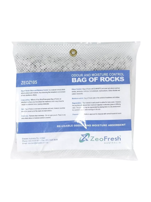 ZeoMed Odour & Moisture Control Rocks, Reusable Bag of Rocks, 1kg