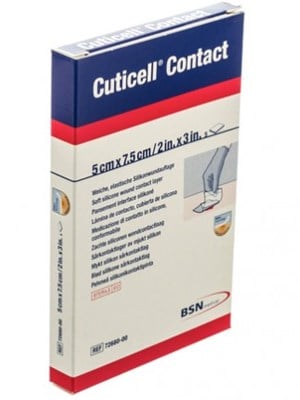 Cuticell® Contact Silicone Wound Layer, 5x7.5cm - Box/5