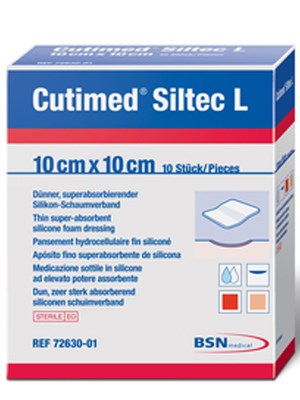 Cutimed® Siltec Light Sterile Foam Dressing, 10 x 10cm – Box/10