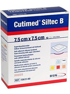 Cutimed® Siltec Border Sterile Foam Dressing, 10 x 10cm – Box/10