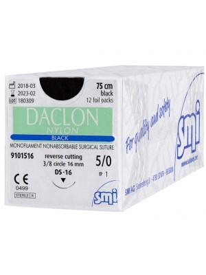 DACLON Nylon Suture 3/0 19mm 75cm - Box/12