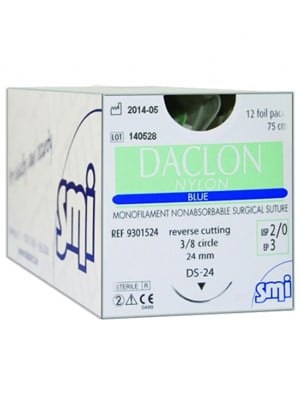 DACLON Nylon Surgical Suture 3/0  24mm 75cm - Box/12