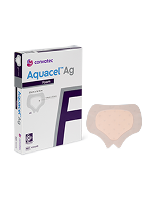 Hydrofiber Foam Dressing AQUACEL Ag Sacral Adhesive 20cm x 16.9cm