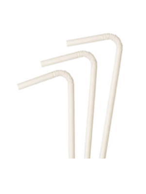 EnviroStraws Flexi Paper Straw 3-ply Food-Grade White – Pkt/250