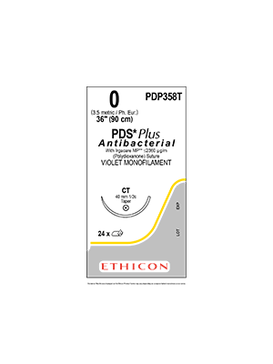 PDS Plus Antibacterial Suture Violet 0 90cm - Box/24