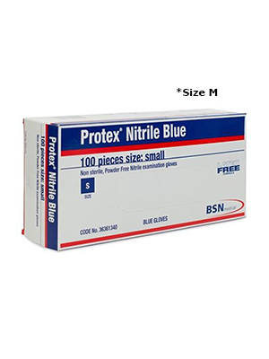 Protex® Nitrile Examination Gloves, Medical (M) Blue - Box/100