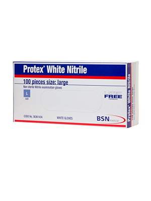 Protex® Nitrile Examination Gloves, Medical (L) White - Box/100