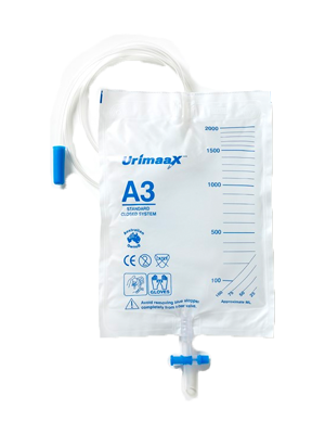 Urimaax Standard Non-Sterile Drainage Bag B/Drain T-Bar A3 - 2000ml