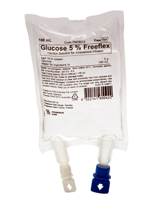 Glucose 5% IV Injection Water Solution Freeflex Bag 100mL