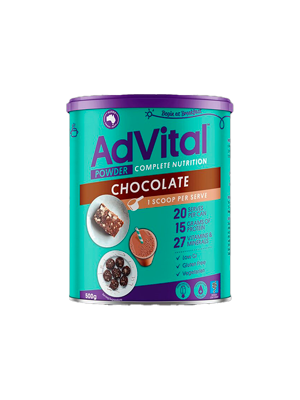 AdVital Nutritionally Complete Chocolate Powder, 500g - Ctn/6