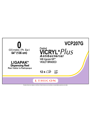 VICRYL® Plus Antibacterial Suture Violet 135cm 0 LIGAPAK* - Box/12