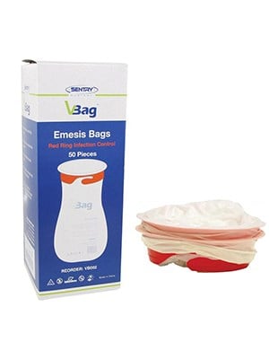 Sentry Medical VBAG® RED RING 1500mL EMESIS BAG - Box/50