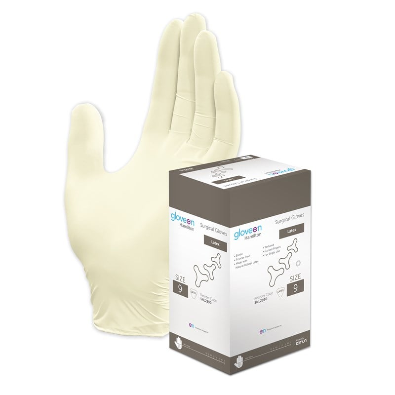 Hamilton Latex Surgical Gloves Size 9 - Box/50