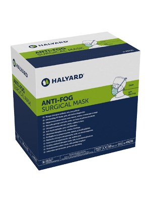 HALYARD* Anti-Fog Surgical Mask with Clear Film Strip - Box/50