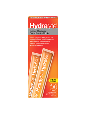 Hydralyte Ice Blocks Orange Flavour - Box/16