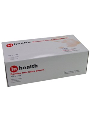 inhealth™ Examination Gloves Latex, Powder Free (Small) - Box/100