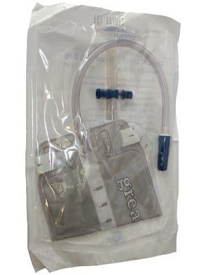 Leg Bags for Urine Collection + T-Valve 7cm, Clear PVC - Single