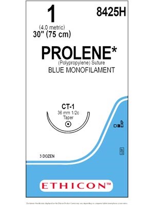 PROLENE* Poly Sutures Blue 75cm 1-0 CT-1 36mm - Box/36