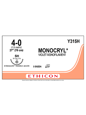 MONOCRYL® Sutures Violet 70cm 4-0 SH 26mm - Box/36