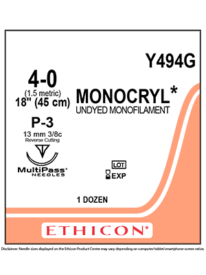 CP Medical Nylon, Monofilament, 4-0, Non-Absorbable Suture, P-3, Black, 18”