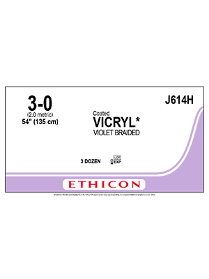 VICRYL* Sutures Violet 45cm 3-0 Non Needled - Box/12