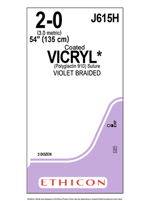 VICRYL® Absorbable Sutures Violet 2-0 135cm Non needled - Box/36
