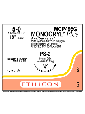 New ETHICON Y427H Monocryl* (Poliglecaprone 25) Suture Undyed