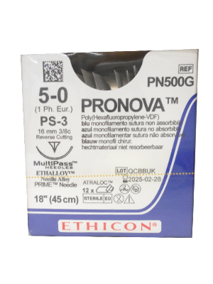 PRONOVA™ Poly Sutures Blue 45cm 5-0 PS-3 16mm - Box/12