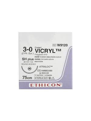 VICRYL® Sutures Violet 75cm 3-0 SH 26mm - Box/12