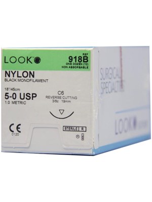 Nylon Sutures Reverse Cutting 5-0 18mm 45cm - Box/12