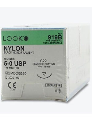 Nylon Sutures Reverse Cutting 5-0 16mm 45cm - Box/12