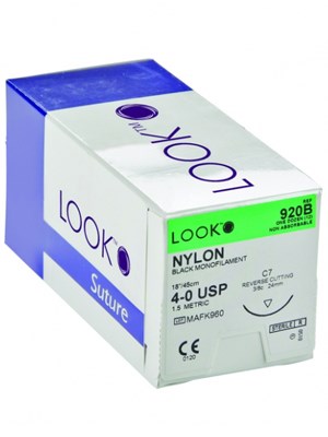 Nylon Sutures Reverse Cutting 4-0 24mm 45cm - Box/12