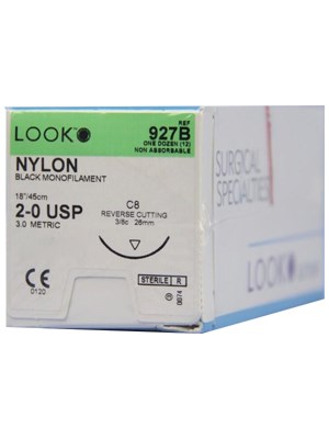 Nylon Suture 2-0 26mm RC 45cm - Box/12