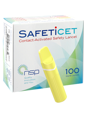 SAFETiCET™ Contact-Activate Safety Lancet - Box/100