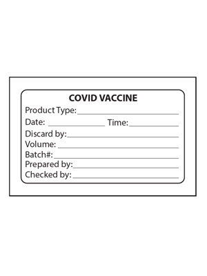 Mermed Vaccine (COVID) Adhesive Label 70x40mm White - Roll/500