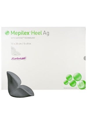 Mepilex Heel Ag Antimicrobial Foam Dressing, 13cm x 20cm – Box/5