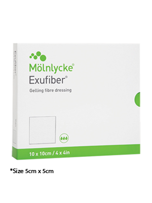 Exufiber Ag+ Antimicrobial Gelling Fibre Dressing 5x5cm – Box/10