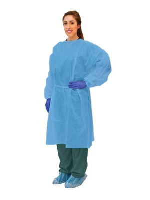 Disposable Isolation Gowns (Blue) - Ctn/50