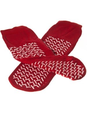 SLIPPER SOCKS OSFA   RED