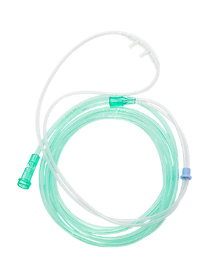 Adult Nasal Oxygen Cannula 2.1m Green Tubing - Each