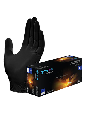 Hammer Nitrile Examination Gloves Powder Free, Large - Box/100