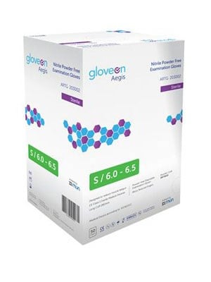 GloveOn Aegis Sterile Examination Gloves Long Cuff Small - Box/50