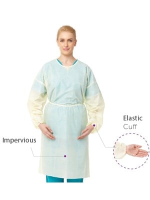 PRIMEON ISOLATION GOWN YELLOW - Ctn/50