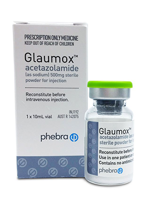 Glaumox™ Powder for Injection (acetazolamide) - 500mg/10mL vial