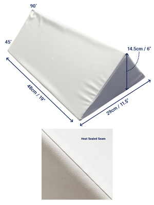 Bed Wedge Large Heat White Sealed Cover 48x29x14.5cm 