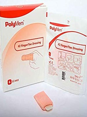 PolyMem® Finger Toe Dressing Medium Size 2, 8x8cm – Box/6