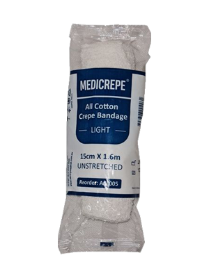 Medicrepe® Cotton Crepe Bandage Unstretched, 15cm x 1.6m - Pkt/12