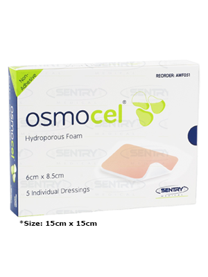 Osmocel® Hydroporous Foam Non Adhesive Dressing 15cmx15cm – Box/5 