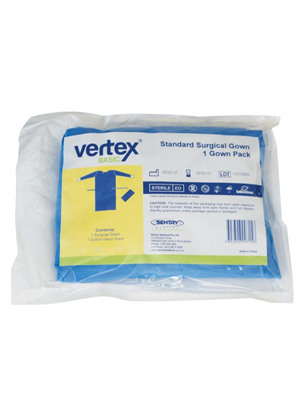 vertex® Basic Standard Surgical Gown AAMI Level 2 Large - Ctn/20